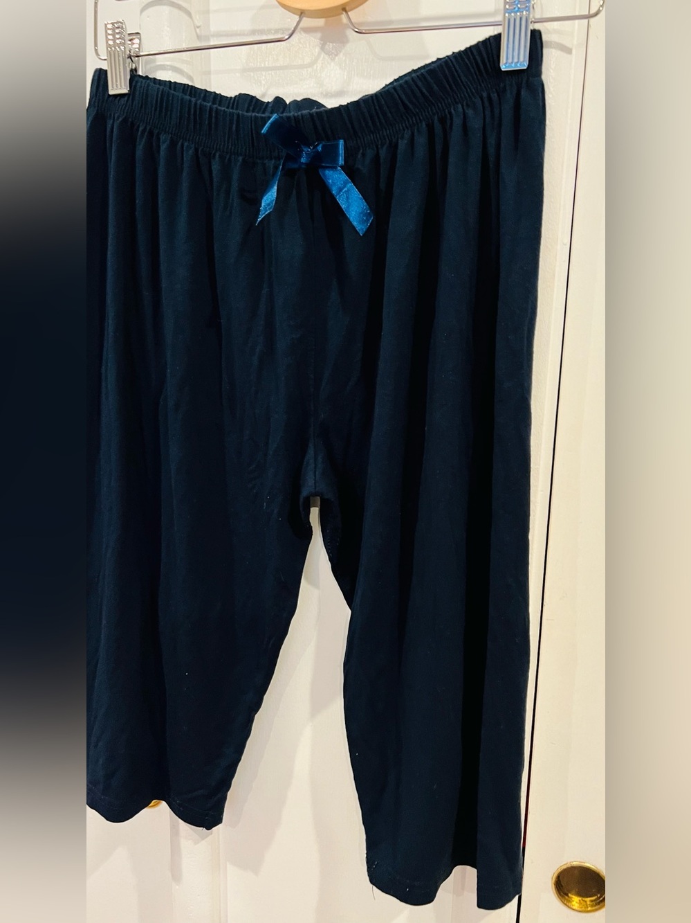 Black Lounge  women sleep wear short Pants with Satin Bow